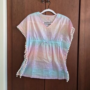 Cat + Jack Swim Coverup in rainbow shimmer, kids size Medium (7/8)